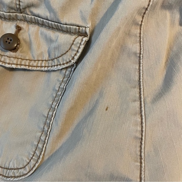 Polo Ralph Lauren SZ 10 Cargo Cotton Shorts Tan Floral trim Y2k - Picture 7 of 7